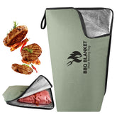 BANGIE BBQ Blanket top view shows leakproof interior protecting bark and counters
