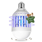 BANPESTT Bug Zapper Light Bulb attracts and zaps flying insects indoors.