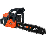 Baotree 62cc gas chainsaw front view for powerful yard work and easy reach