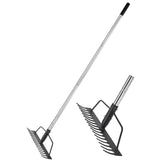 BARAYSTUS 15-inch bow rake with 16 tines for efficient soil loosening and debris clearing