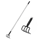 BARAYSTUS long hand cultivator with extendable handle for efficient soil tilling.