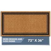 Barnyard Designs coir doormat with brown border; durable exterior entry.