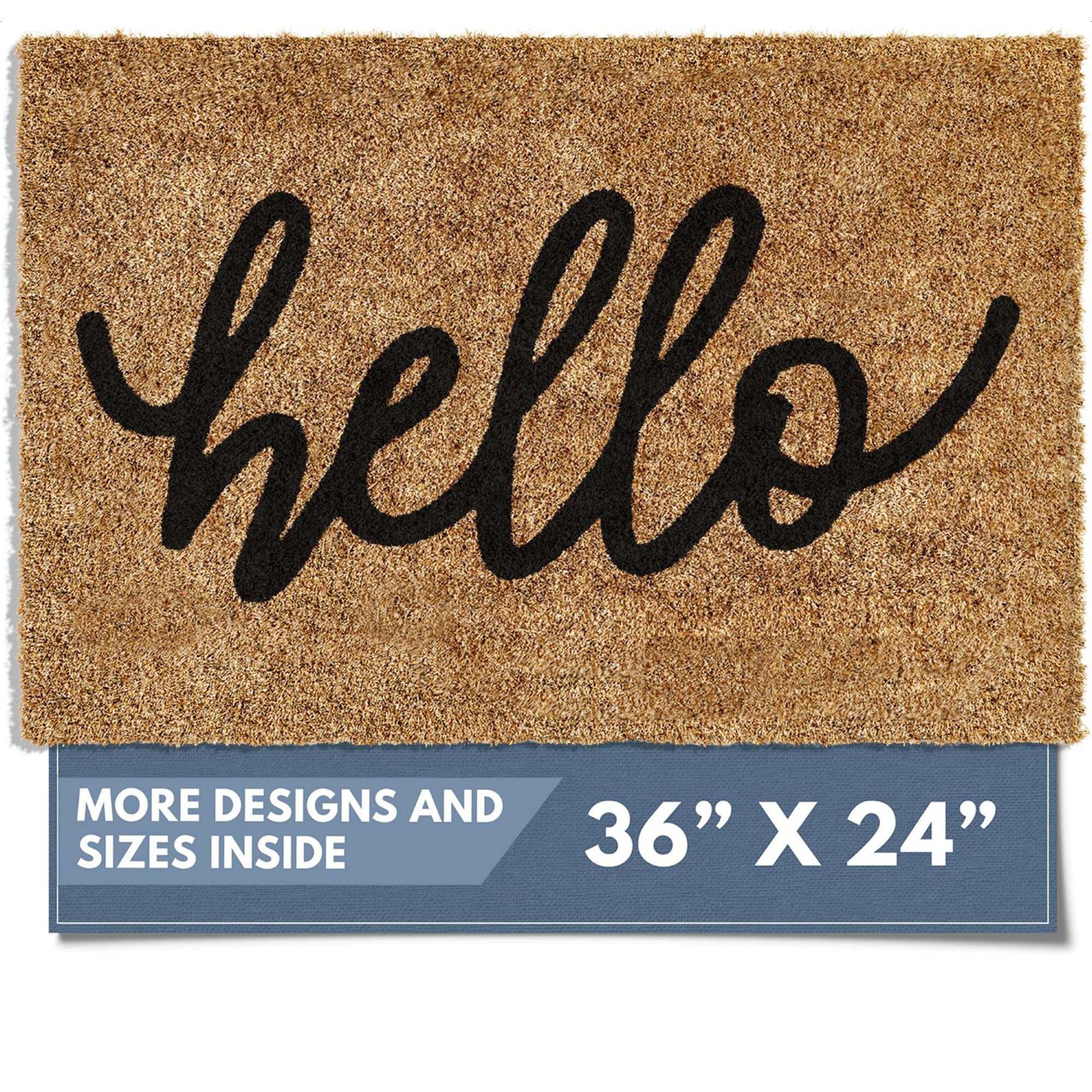 Barnyard Designs Hello doormat front door 36x24 enhances curb appeal.