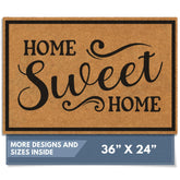 Barnyard Designs Home Sweet Home doormat front view, ideal for welcoming guests at outdoor entrances.