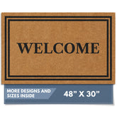 Barnyard Designs coco coir doormat closeup shows durable outdoor scraping action.
