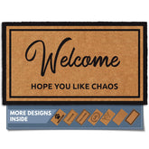 Barnyard Designs natural coco coir doormat front door chaos with non-slip backing