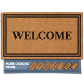 Barnyard Designs natural coco coir doormat for the front door with non-slip backing.