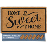 Barnyard Designs Home Sweet Home doormat close-up highlights bold welcome message for curb appeal