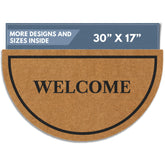Barnyard Designs coco coir doormat with welcome border greets guests.