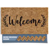 Barnyard Designs welcome doormat on front door enhances curb appeal.