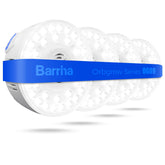 Barrina Orgbrow OG09 puck LED light mounted on a compact shelf boosts leafy greens.