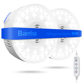 Barrina Orbgrow OG09 puck on shelf provides compact, efficient lighting for small spaces.