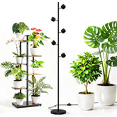 Barrina T1X5 floor grow light with five heads for uniform indoor plant illumination.
