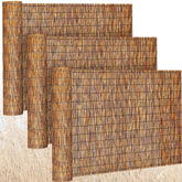 Barydat bamboo reed fence privacy screen for patio privacy with natural texture.