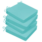 Basic Beyond teal outdoor chair cushions in 19x19 with four-set for patio seating