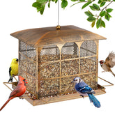 Basysnck large bird feeder fully assembled and ready to hang for easy outdoor use.