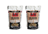 B&B Charcoal Smoking Chips 2-Pack, front view, ideal for authentic post oak smoke on beef
