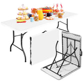 Bblife 6FT folding table top view showing thick 4cm top for a stable workstation.