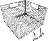 BBQ-PLUS charcoal firebox basket in stainless steel for durable heat retention.