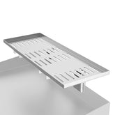 BBQ-PLUS universal warming rack front view shows durable stainless steel construction for steady heat.