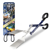 BBQ Croc 3-in-1 tool tongs for precise flipping and safe grip.