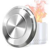 BBQCuker fire pit lid for Solo Stove Bonfire showing durable stainless steel construction