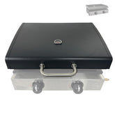 BBQration hinged lid for 22-inch Blackstone 1666 front view shows secure fit and protection.