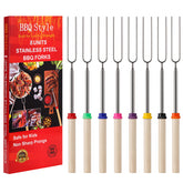 BBQStyle 8-piece roasting sticks extend to 32 inches for safe campfire roasting.