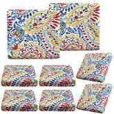 BBSET paisley patio cushion cover in vibrant outdoor decor protects cushions.