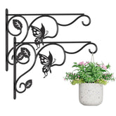 BBTFAA 12-inch heavy-duty plant hook in weatherproof iron for outdoor use.