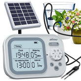Beday solar panel powering autonomous irrigation for outdoor and indoor plants.