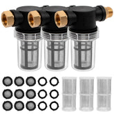 BEETRO inline garden hose filter with 100 mesh screen captures finer debris for cleaner water.