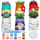 Beeveer paint your own gnome planter kit for creative decor