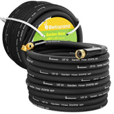 Beitopamz 100 ft garden hose, front view, brass fittings for durable outdoor watering.