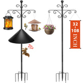 BEIUTAO bird feeder pole assembly showing adjustable height for versatile yard setups