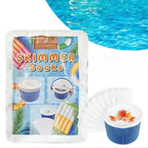 Bellar skimmer sock on basket showing durable mesh for debris filtration.