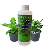 Bellawood Horticulture water conditioner bottle label explains chlorine neutralization for plants.