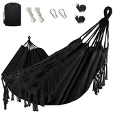 Bellzacasa double hammock with side tassels for stylish outdoor lounging