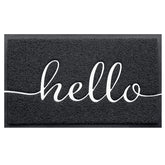 BeneathYourFeet door mat with hello emboss, durable front door rug that traps dirt.