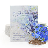 Bentley Seed Co. Forget-Me-Not seed packet ready for planting in memory garden.