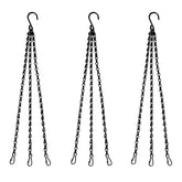 Benvo 16-inch chain with clip securing an outdoor plant pot.