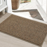 BEQHAUSE Dirt Trapper Door Mat front view demonstrates quick dirt removal for cleaner entrances.