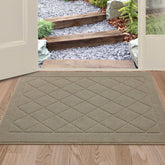 BEQHAUSE Dirt Trapper Door Mat 24x36 showing absorbent surface trapping moisture and dirt.