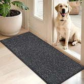 BEQHAUSE Dirt Trapper Door Mat front view in charcoal traps dirt at entry