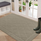 BEQHAUSE Dirt Trapper door mat front view highlights absorbent fibers for mud and moisture
