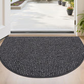 BEQHAUSE Dirt Trapper Half-Circle Mat in charcoal catches dirt at the door and dries feet