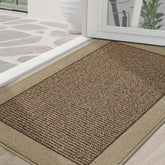 BEQHAUSE door mat at the front door traps dirt and moisture for quick cleanups.