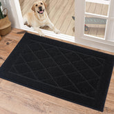 BEQHAUSE dirt trapper mat in black with absorbent fibers for mud and moisture at entryways.