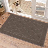 BEQHAUSE Dirt Trapper Door Mat at the front door showing its size and neutral tone