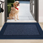BEQHAUSE dirt-trapper door mat in blue traps dirt at the doorway and keeps floors dry